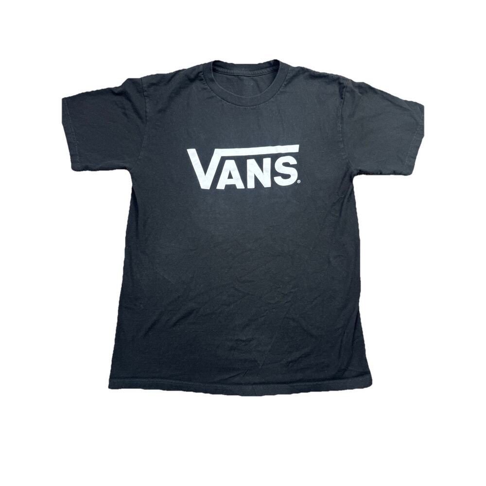 Vans Crew Neck‎ Short Sleeve Graphic T Shirt Mens Small Black Skater Grunge Y2K